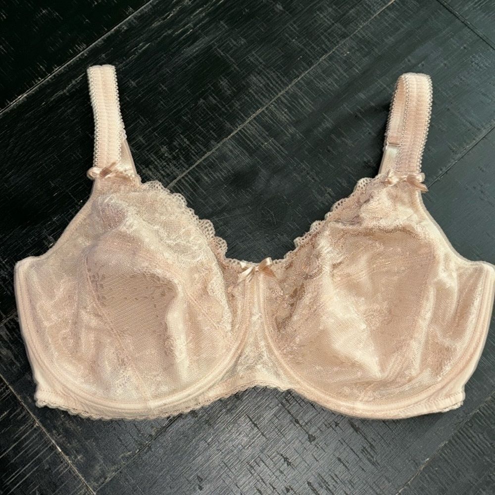 Amoena Karla Lace Bow Underwire Bra 38DD​​​​​​​​​​​​​​​​​